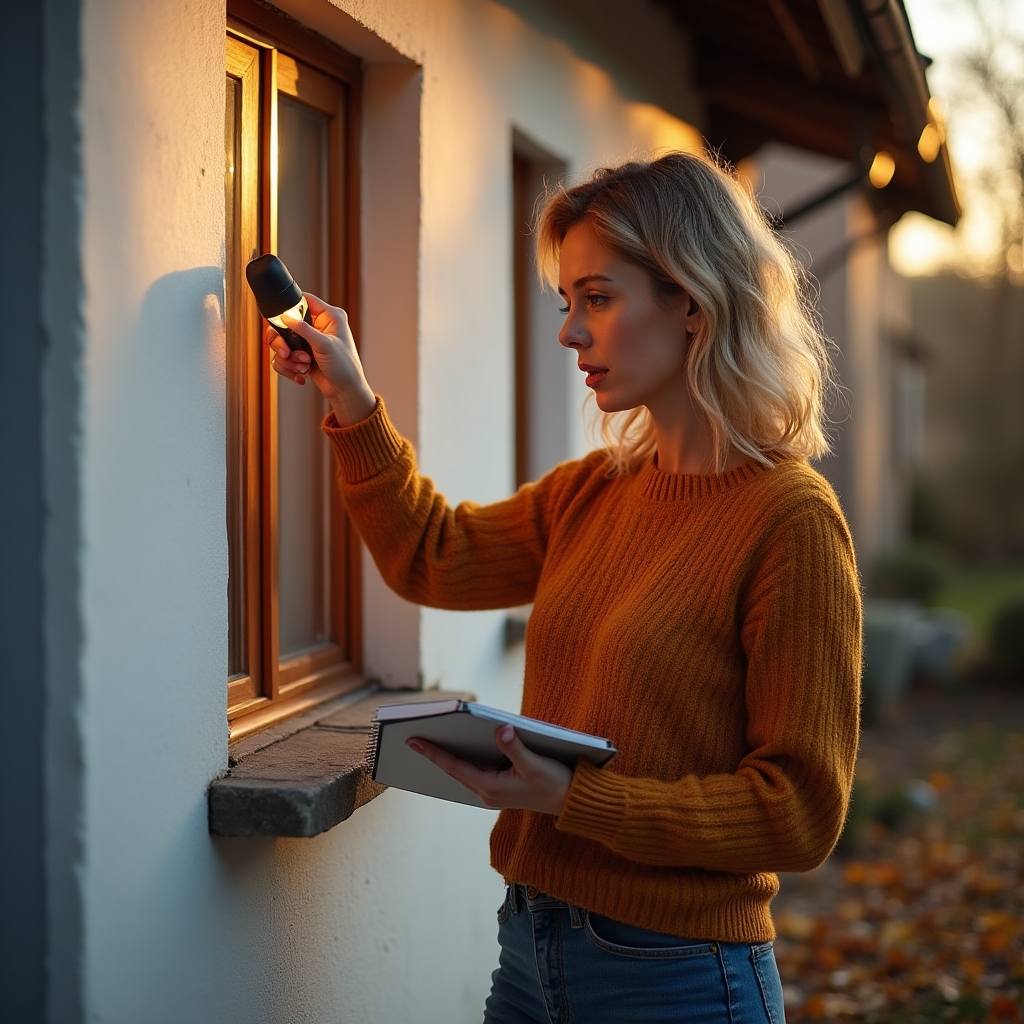Kontrola stavu okien a tesnení pri sezónnej prehliadke domu