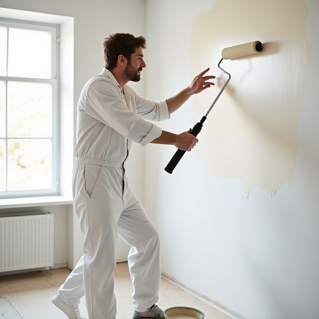 Technika maľovania steny valčekom s rovnomerným nánosom farby